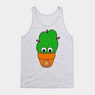 Cute Cactus Design #337: Cute Cactus In Terra Cotta Pot Tank Top